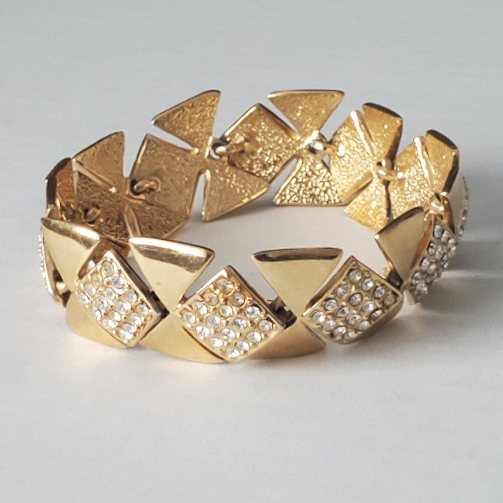 Signed FAC Fifth Avenue Collection Butler Link Clear Crystal Bracelet